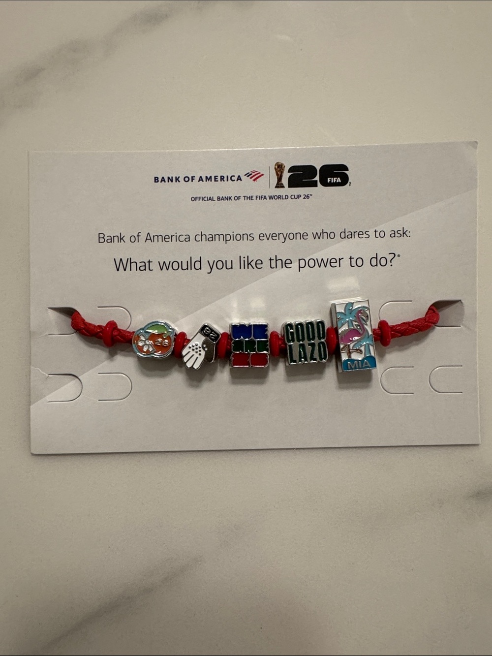 Official FIFA Red Knotted Charm Bracelet with Colorful Enamel Charms